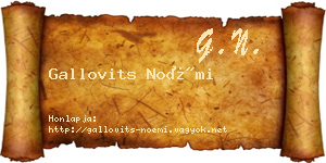 Gallovits Noémi névjegykártya